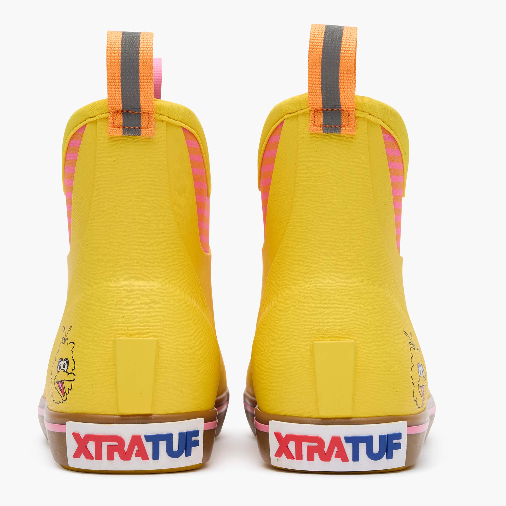 Gray Sesame Street Women’s Ankle Deck Boot Back View.