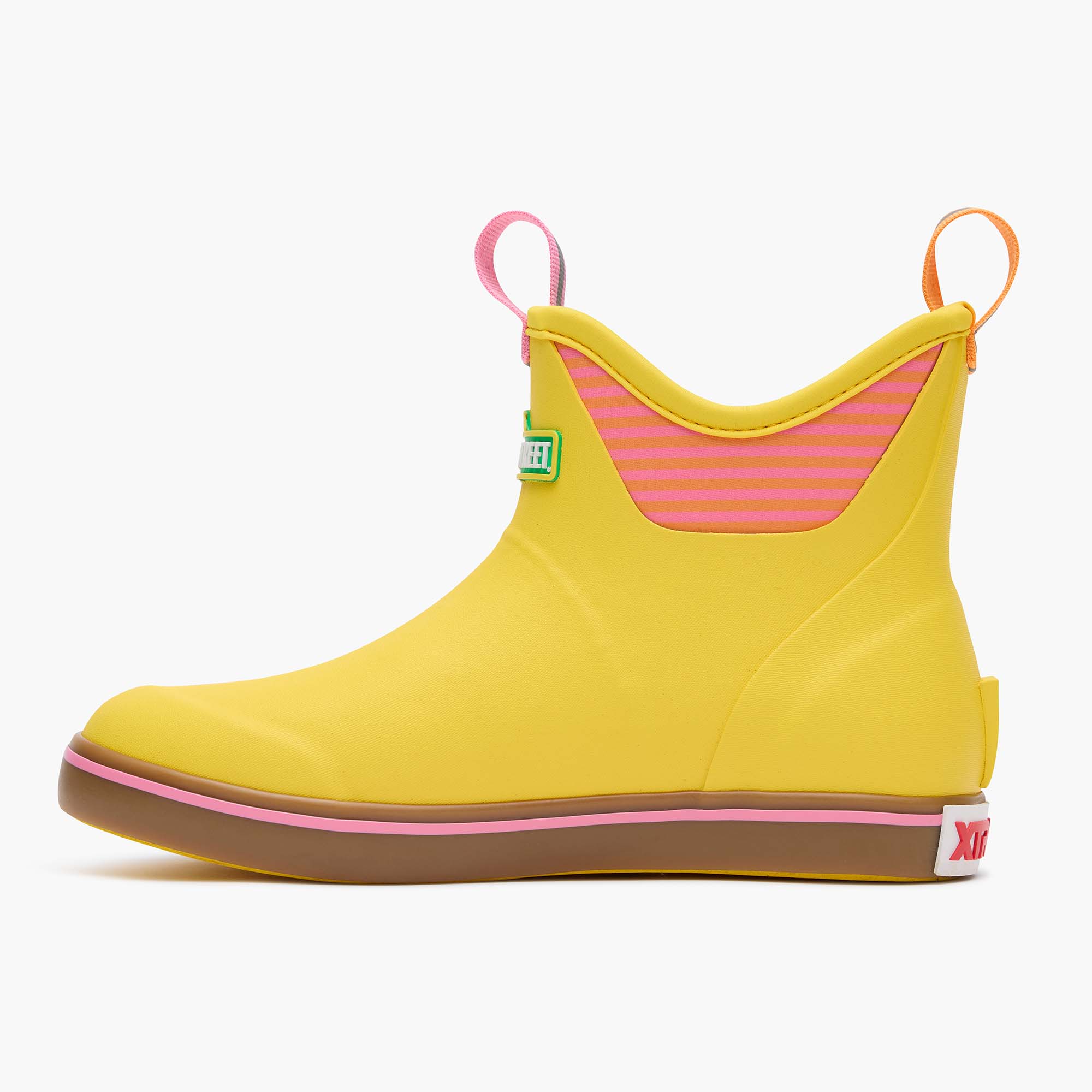 Gray Sesame Street Women’s Ankle Deck Boot Instep View.