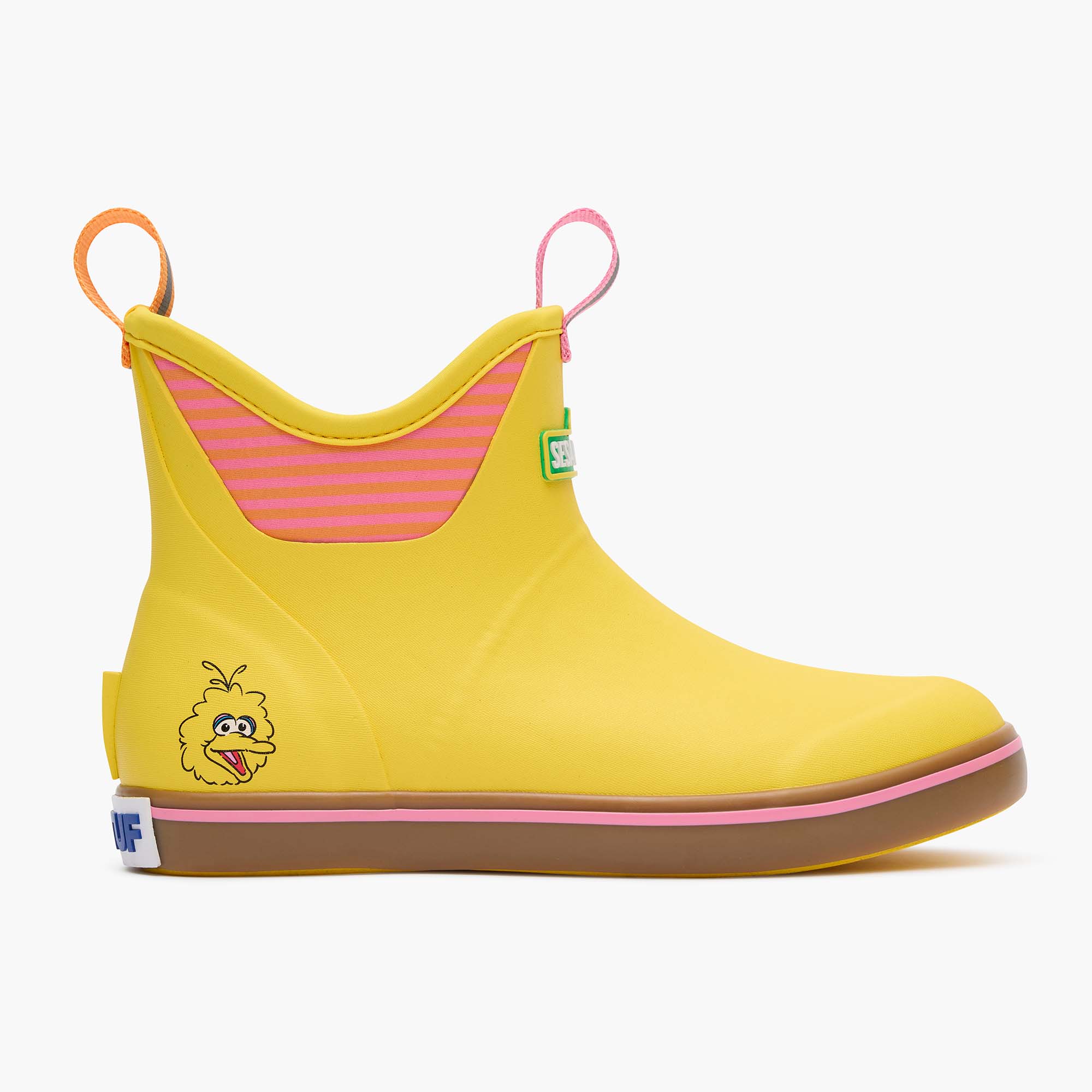 Gray Sesame Street Women’s Ankle Deck Boot Profile.