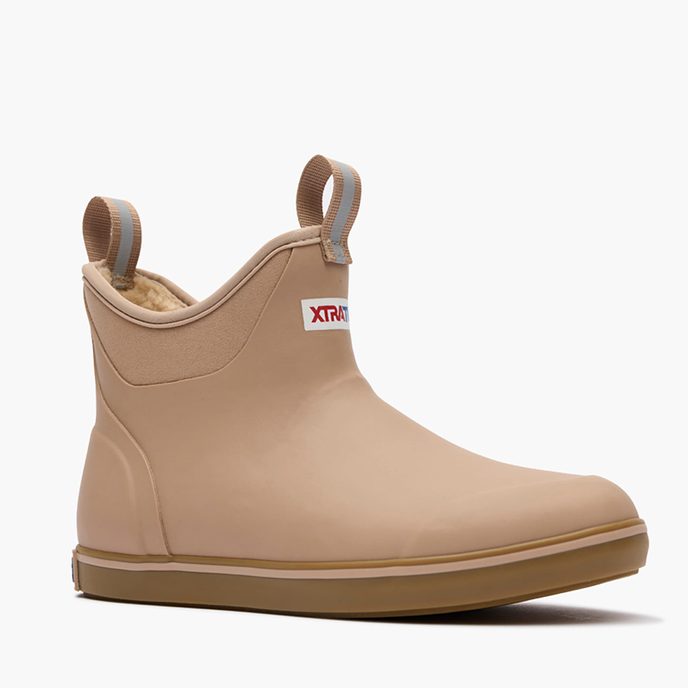 Warm Taupe Women's Fleece Lined Ankle Deck Boot Main View.