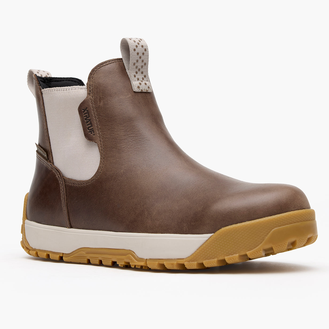 Fossil / Stone Women's Waterproof Leather Ankle Deck Boot Main View.