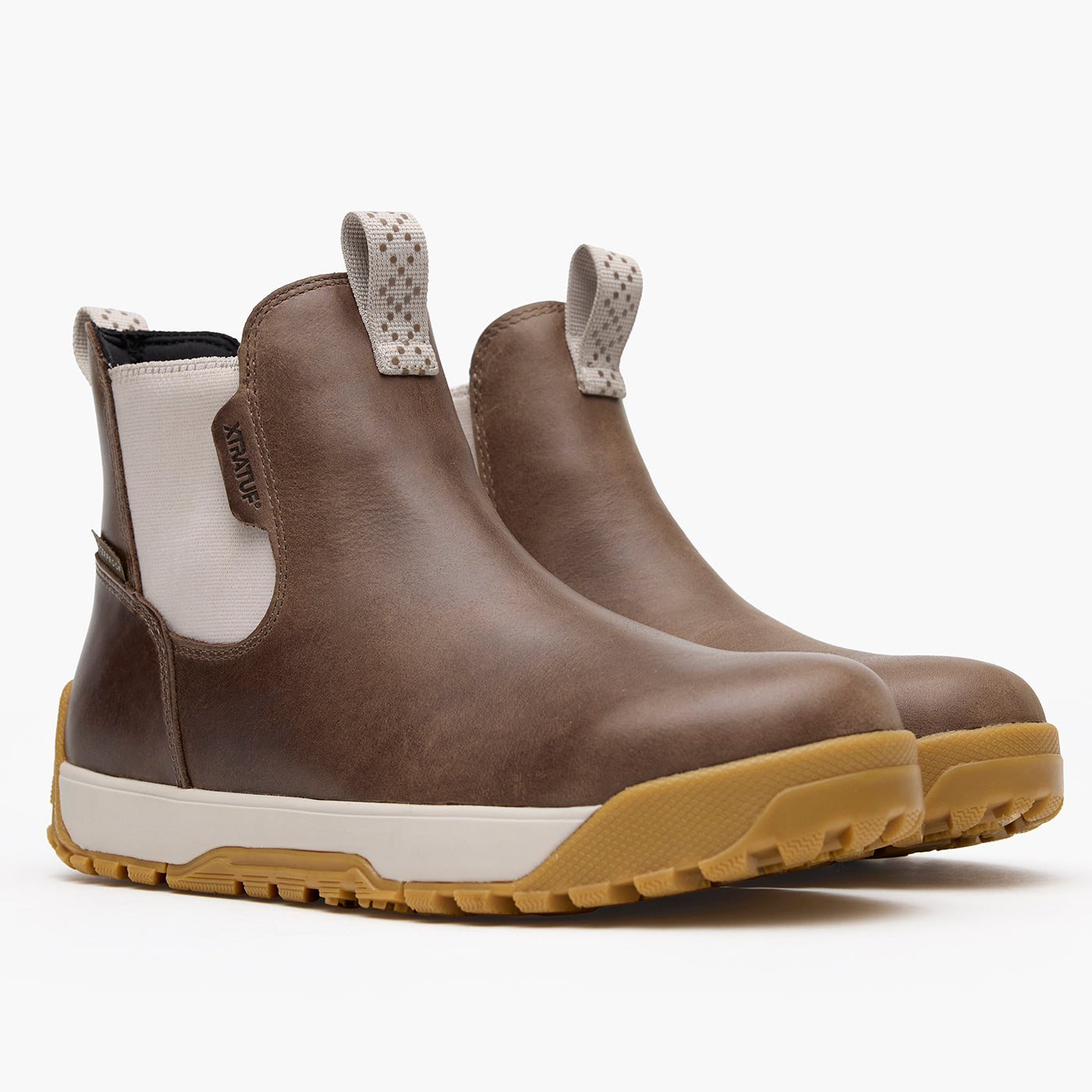 Fossil / Stone Women's Waterproof Leather Ankle Deck Boot Pair 2.