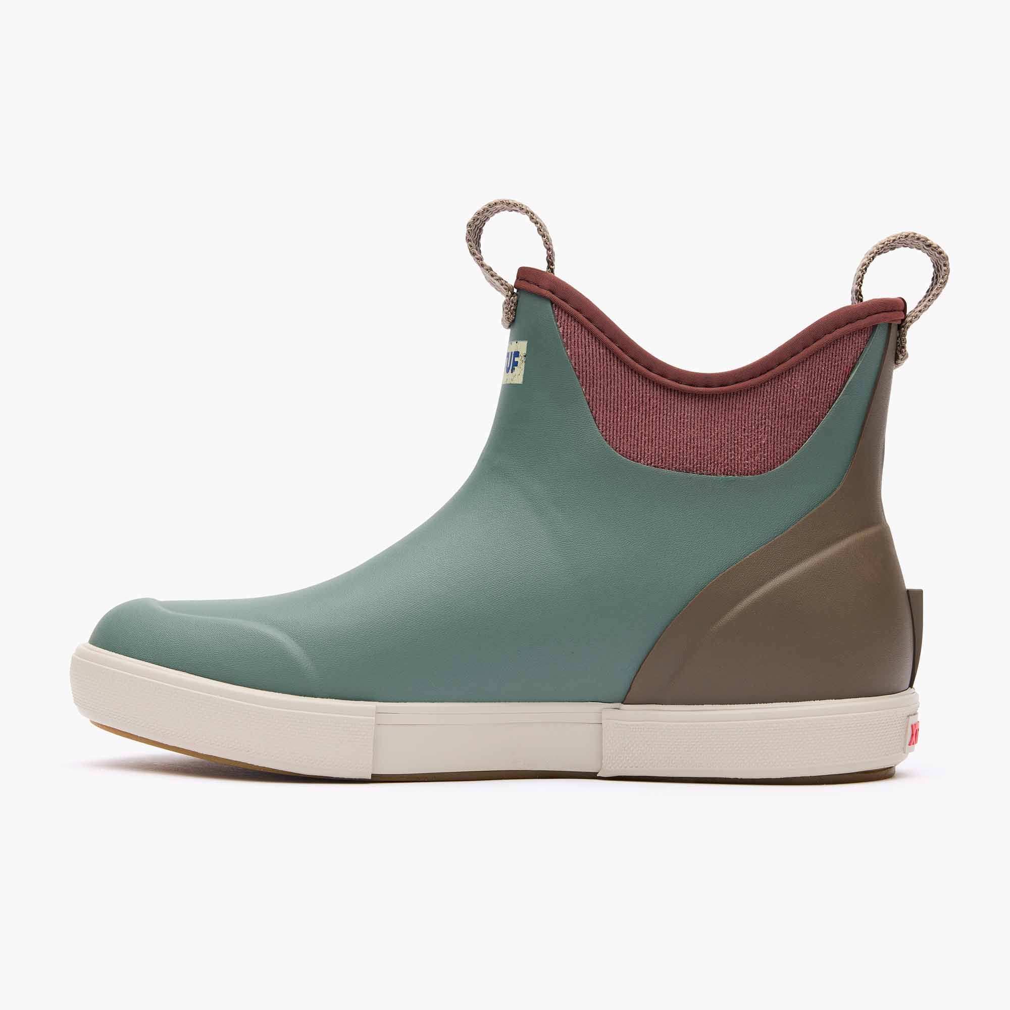 Green Women's Vintage Ankle Deck Boot Instep View.
