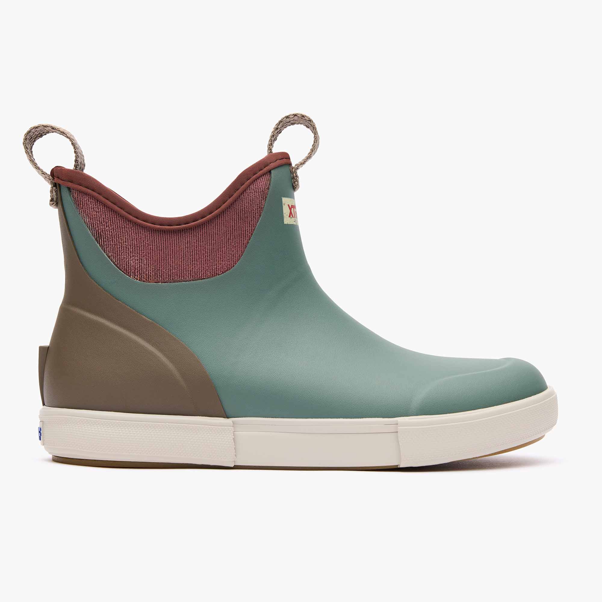 Green Women's Vintage Ankle Deck Boot Profile.