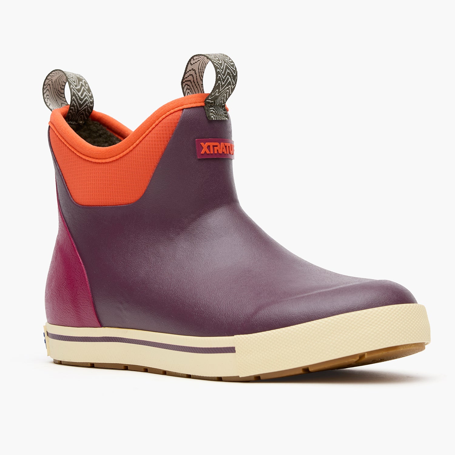 Fig / Neon Flare Women's Camp Fleece Lined Ankle Deck Boot Main View.