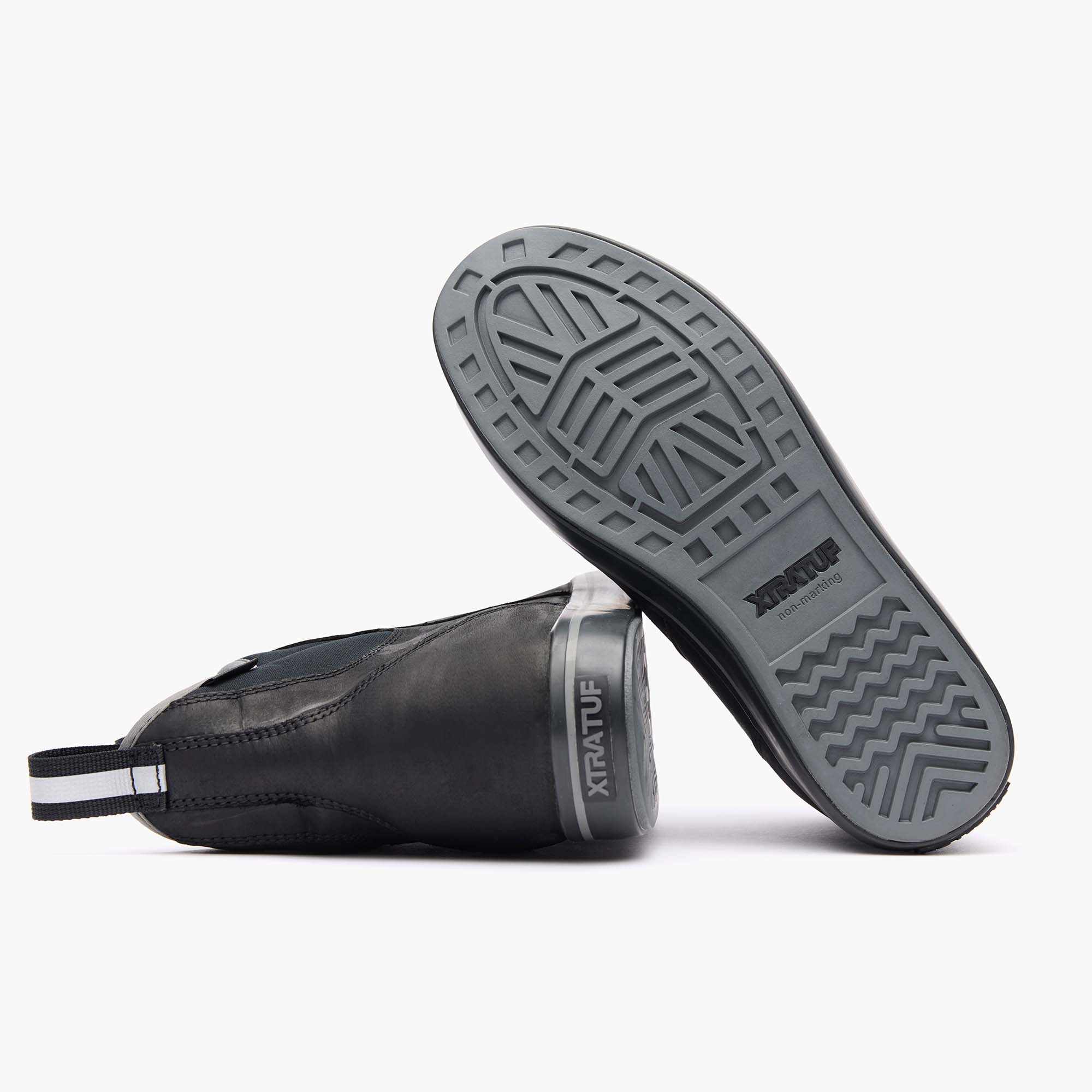 Black Women's Leather Ankle Deck Boot Outsole.