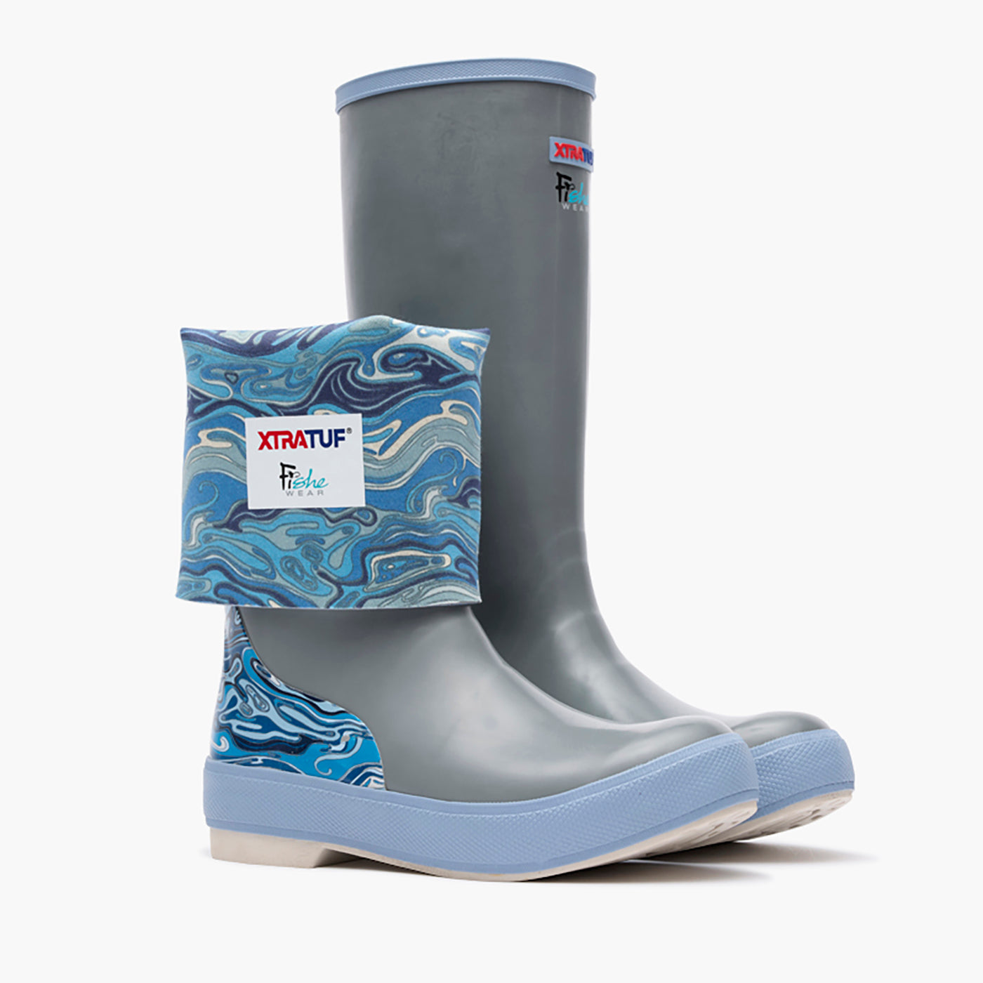 Legacy Grey / Fishe Waters Women's Fishe®Wear 15" Legacy Boot Main View.