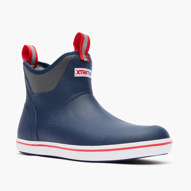 Navy Red Men's Ankle Deck Boot
