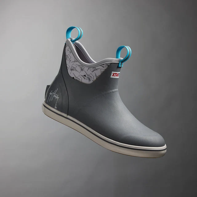 Grey / Sailfish Sketch Men's Ankle Deck Boot Guy Harvey