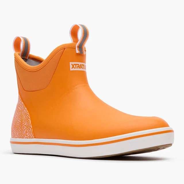 Orange / White Men's Tailgate Ankle Deck Boot