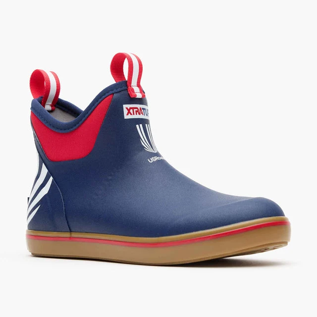 Red / White / Blue Women's Ankle Deck Boot USRowing Edition