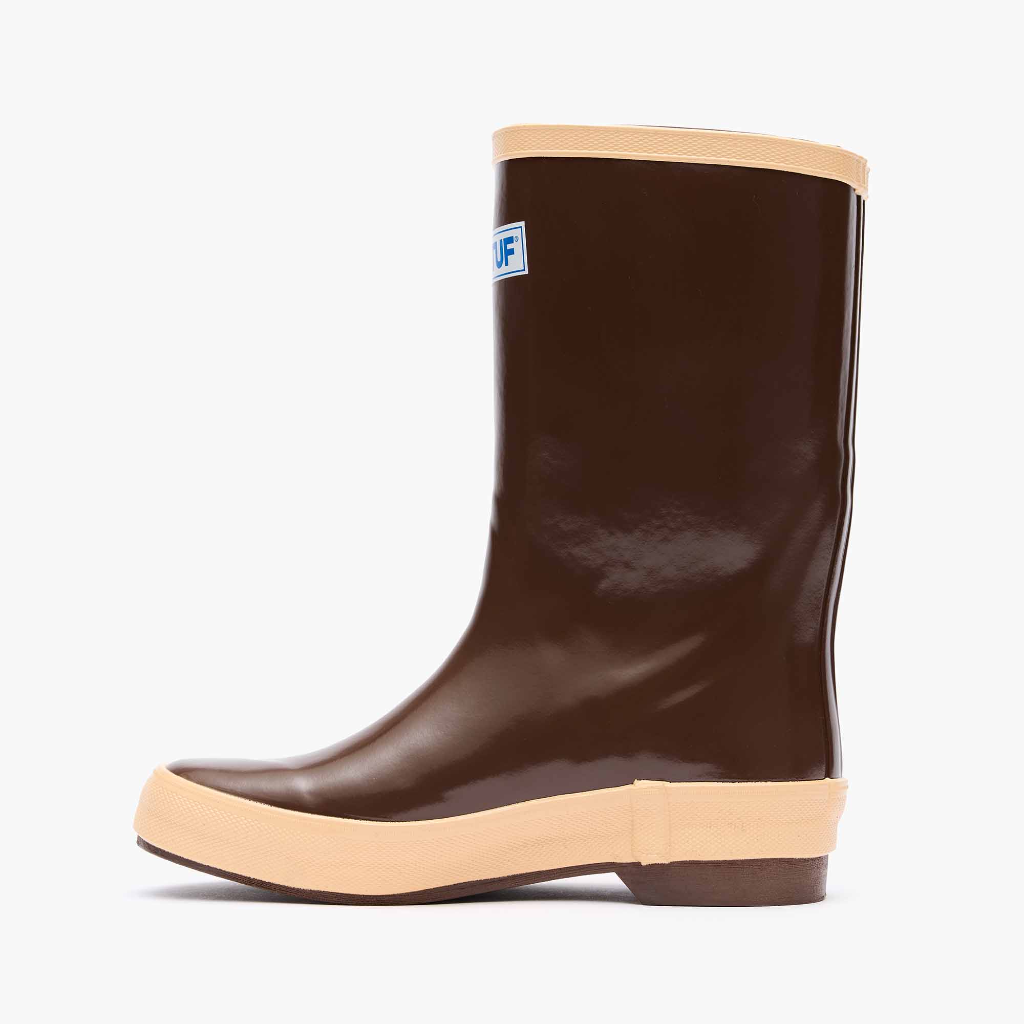 Brown Big Kids 8" Legacy Boot Instep View.