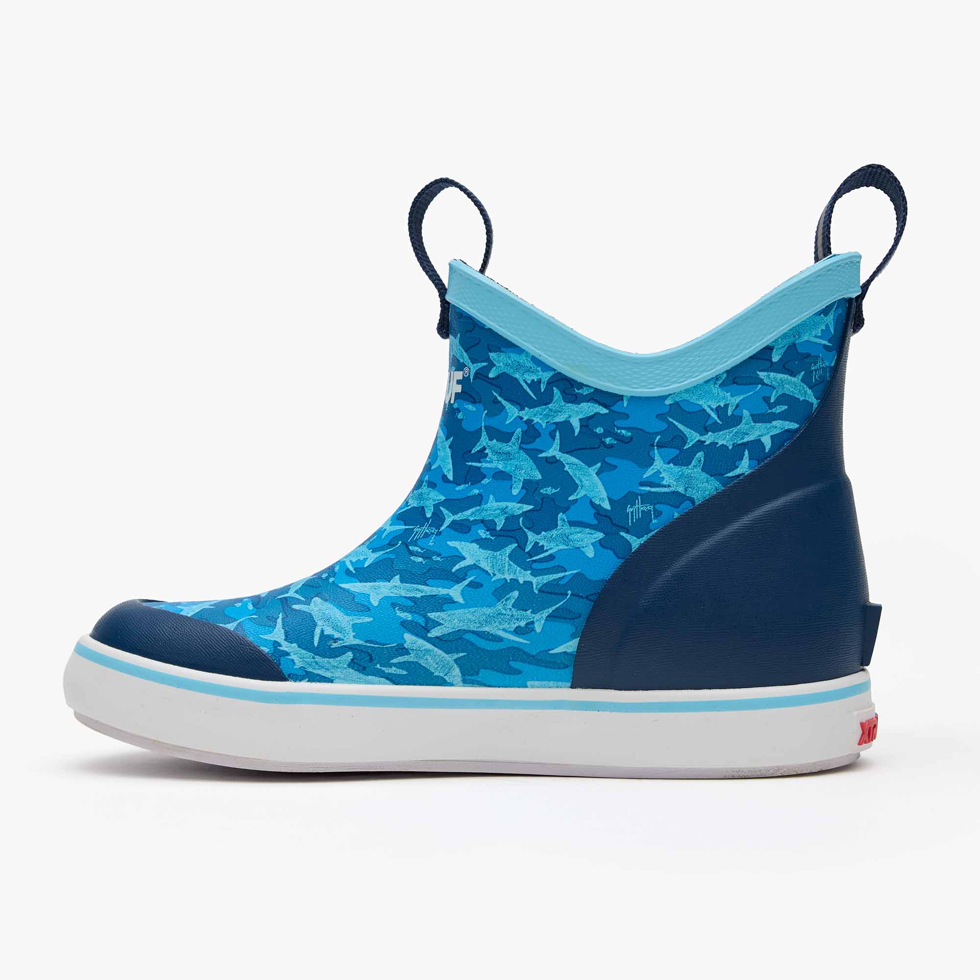 Blue Shark Camo Big Kids Ankle Deck Boot Guy Harvey Alternate 3.