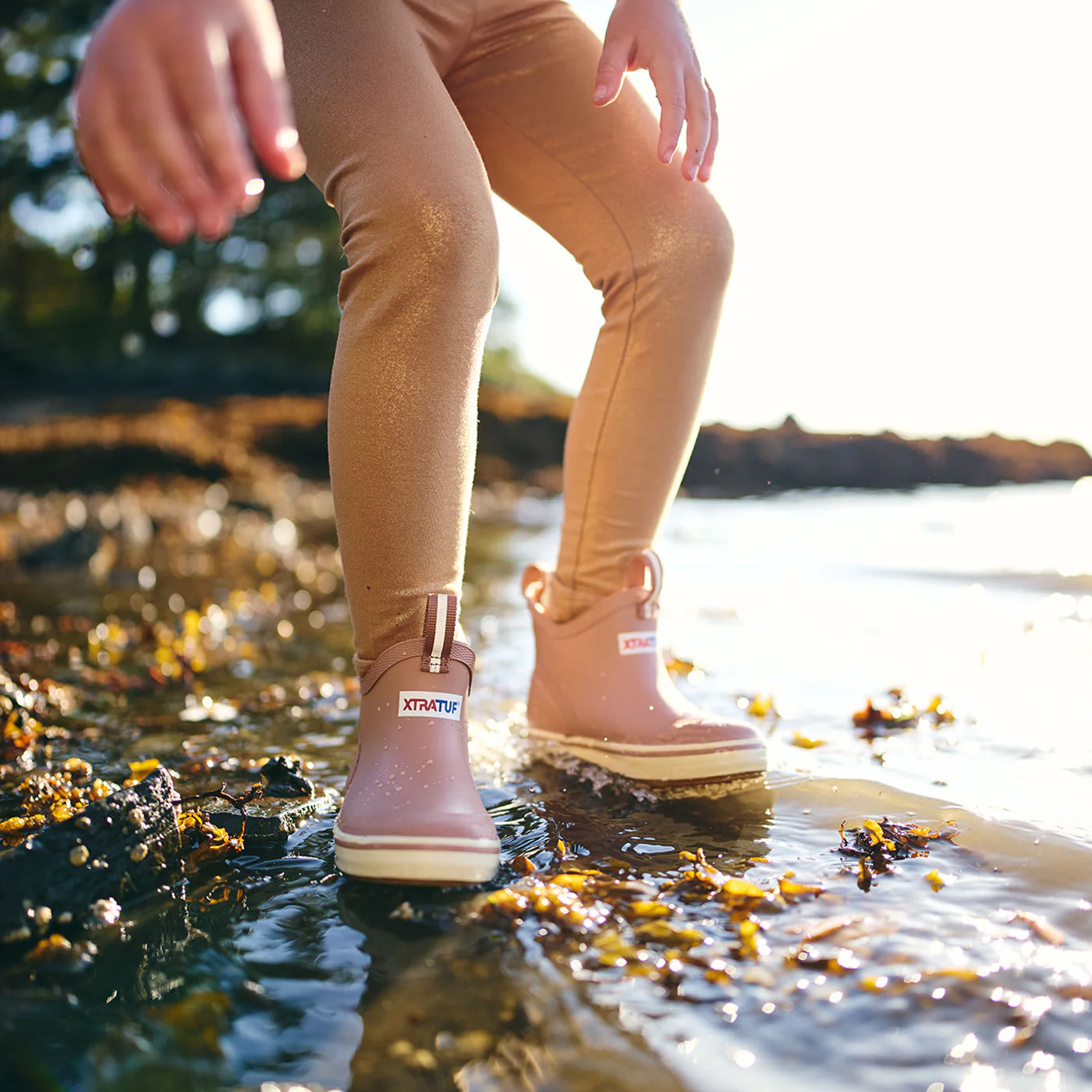 Cork Kids' Ankle Deck Boot On-Foot View.