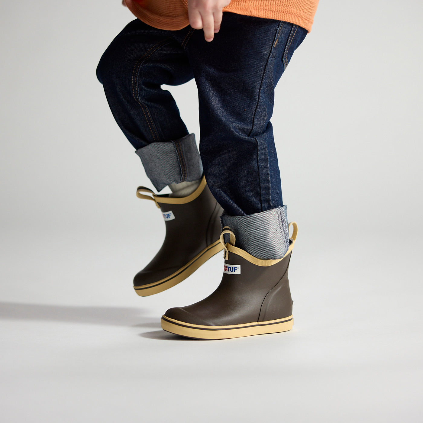 Brown Kids' Ankle Deck Boot Main View.