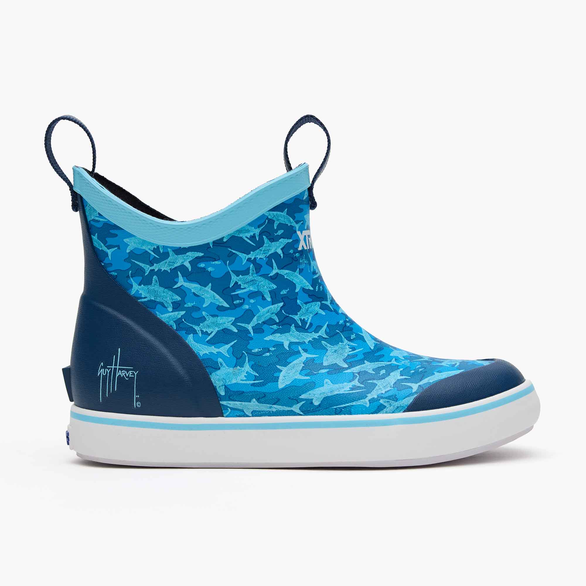 Blue Shark Camo Little Kids Ankle Deck Boot Guy Harvey Alternate 4.