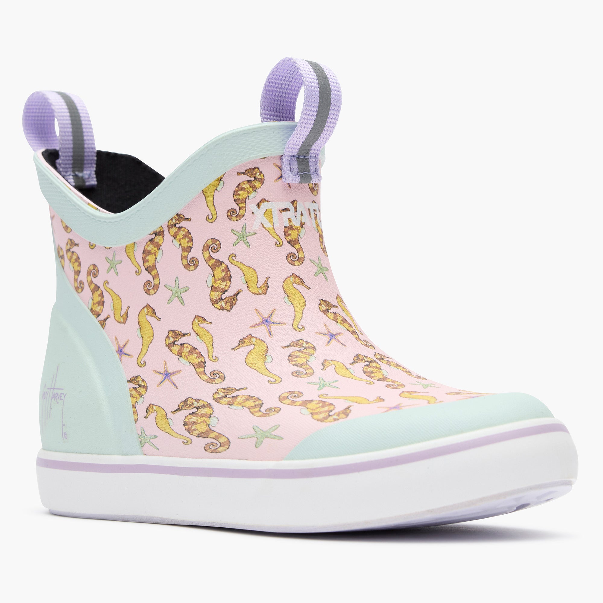 Pink Seahorse Little Kids Ankle Deck Boot Guy Harvey Main View.