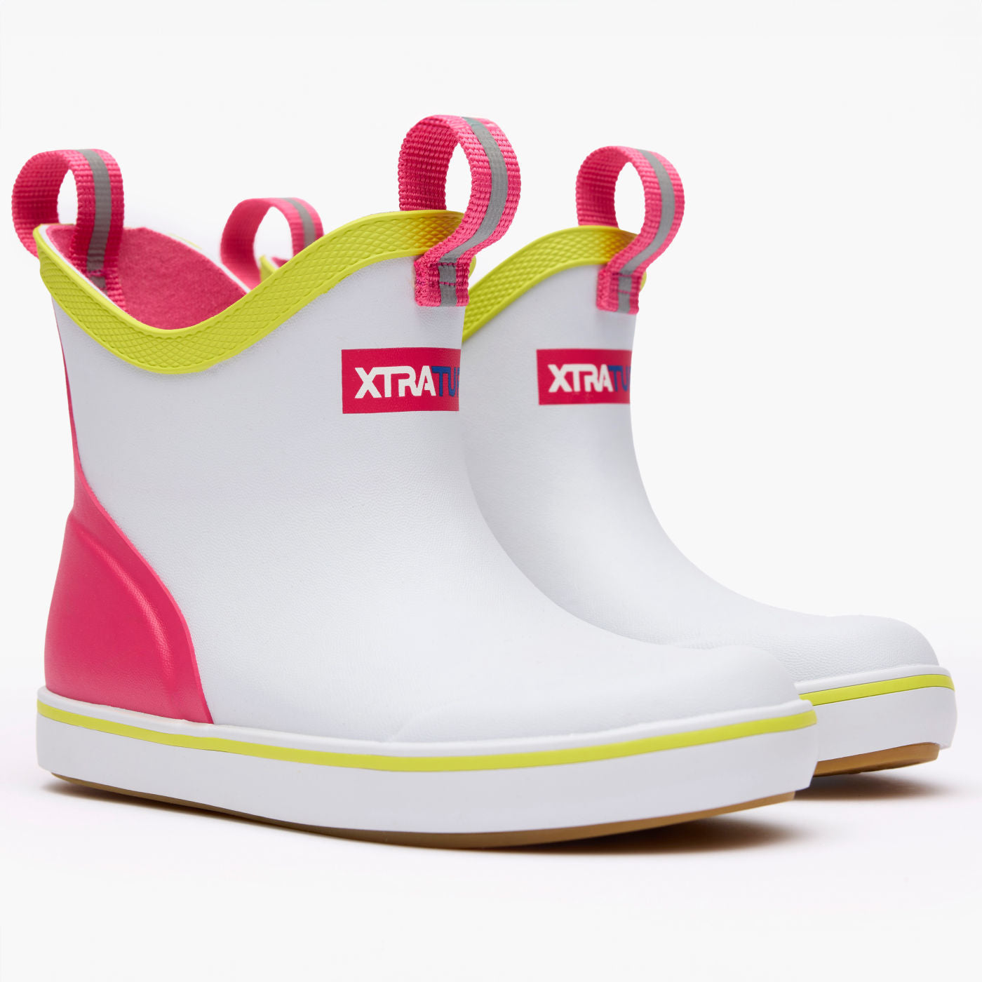 White Multi Pink Little Kids Ankle Deck Boot Alternate View.