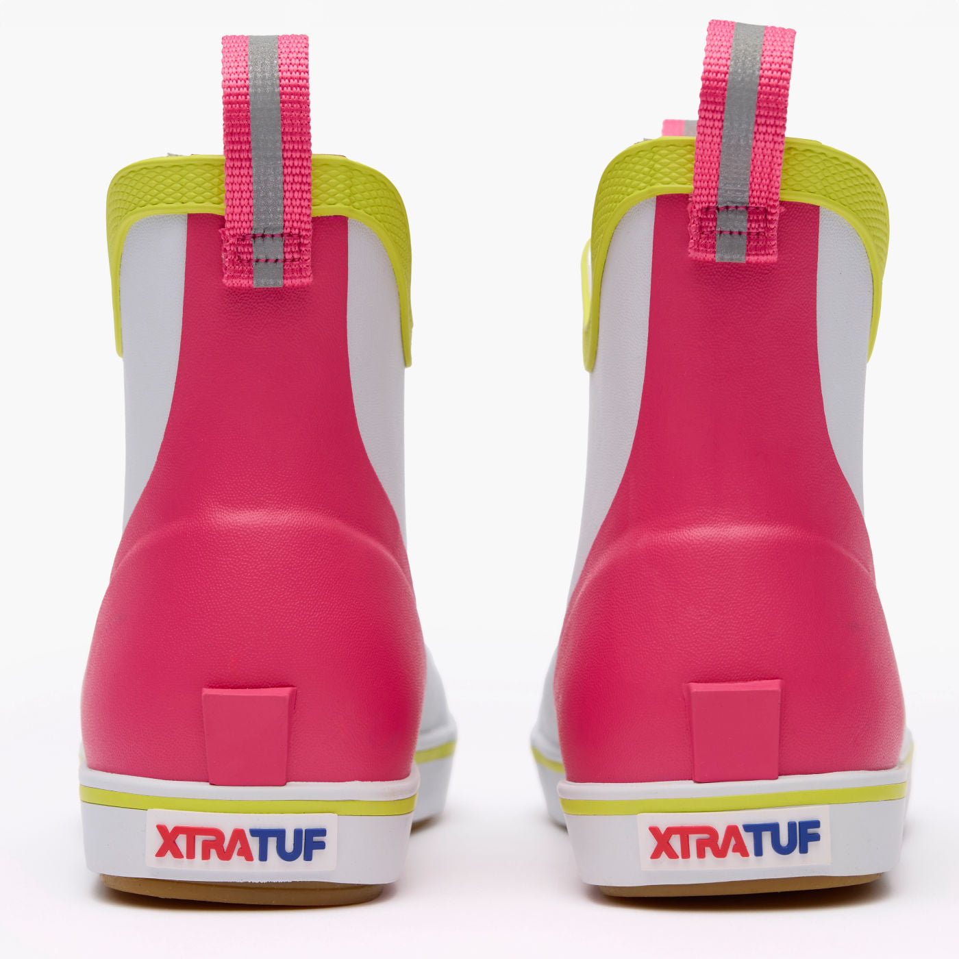 White Multi Pink Little Kids Ankle Deck Boot Back View.
