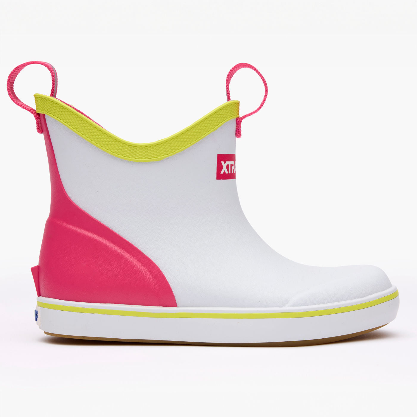White Multi Pink Little Kids Ankle Deck Boot Profile.