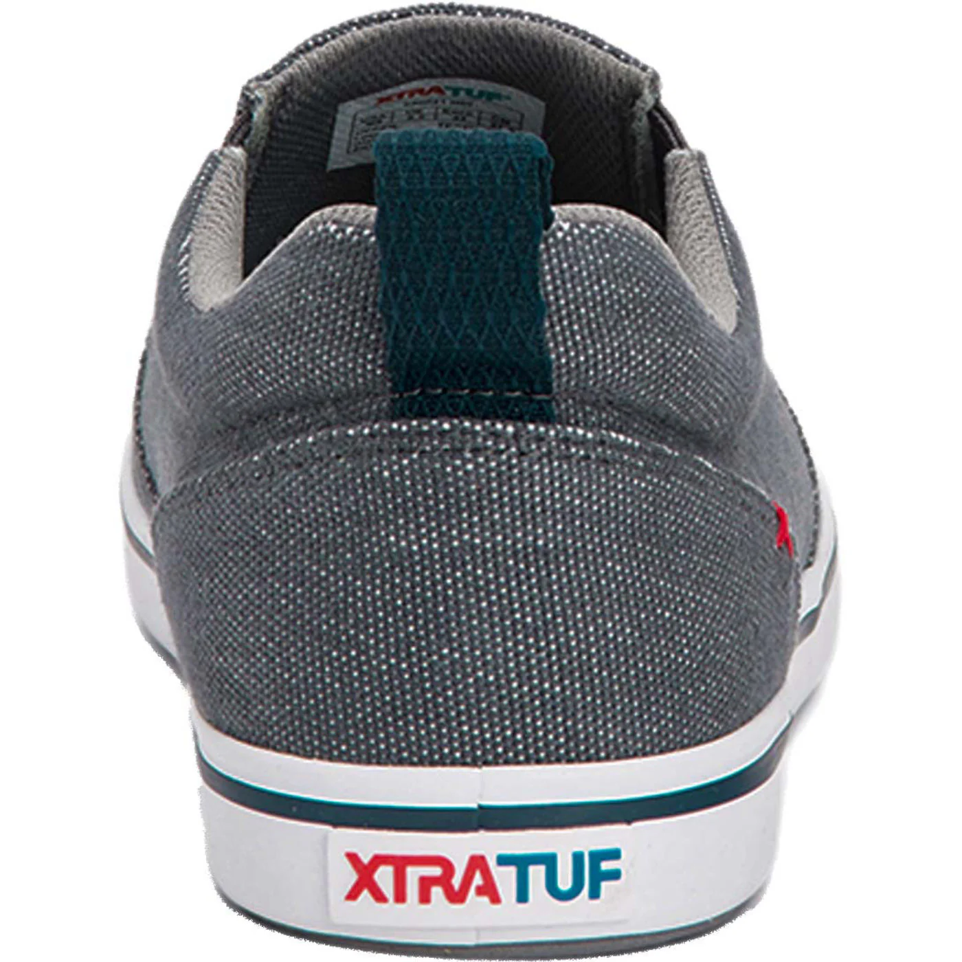 Grey Men's ECO Sharkbyte Deck Shoe Back View.