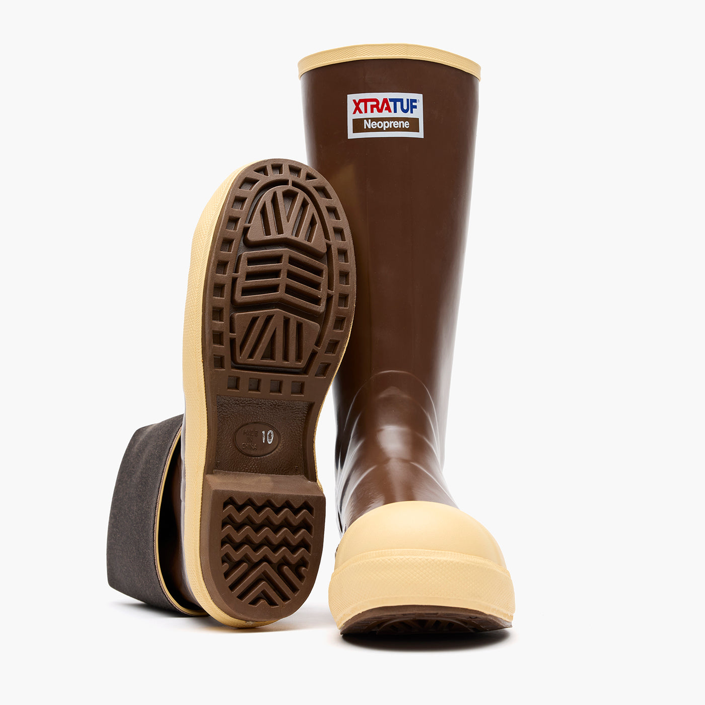 Brown / Cream Men's 15" Comp Toe Legacy Boot Outsole.
