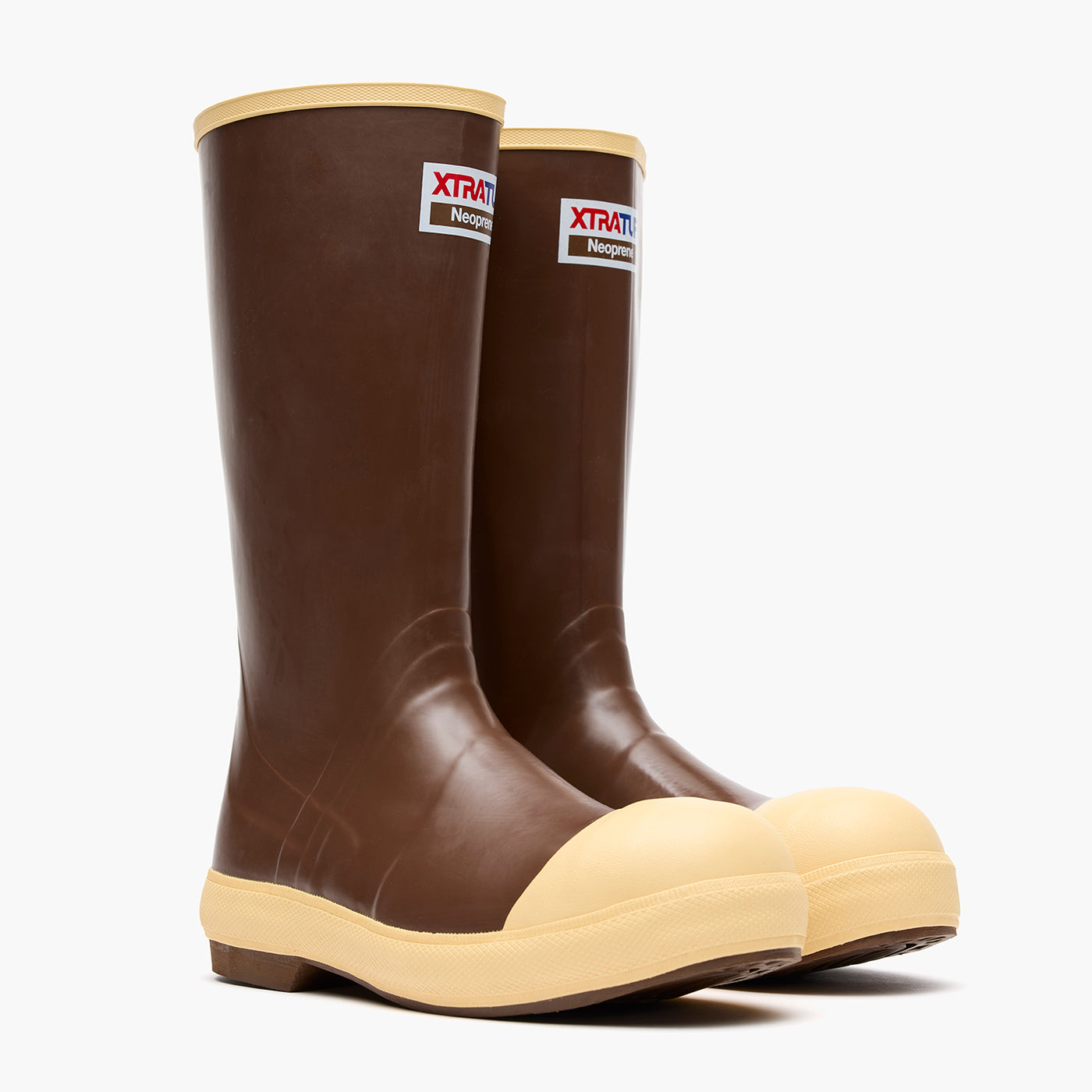 Brown / Cream Men's 15" Comp Toe Legacy Boot Pair View.