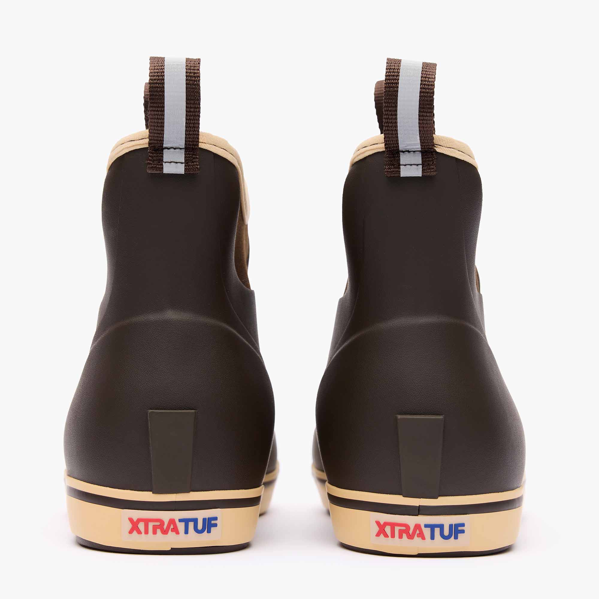 Chocolate Tan Men's Ankle Deck Boot Back View.