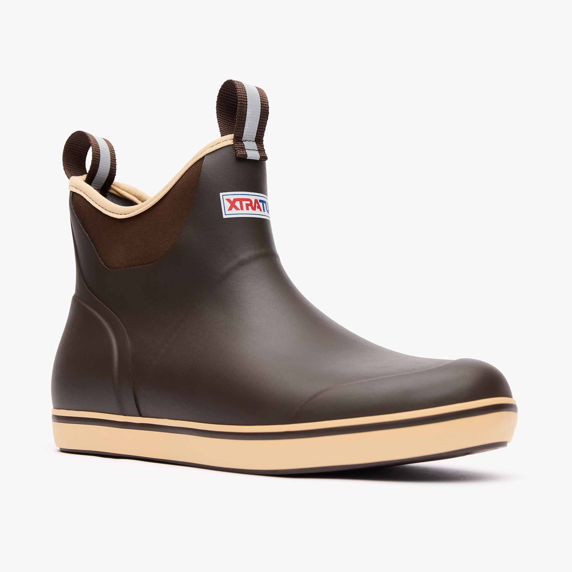 Chocolate Tan Men's Ankle Deck Boot Main View.