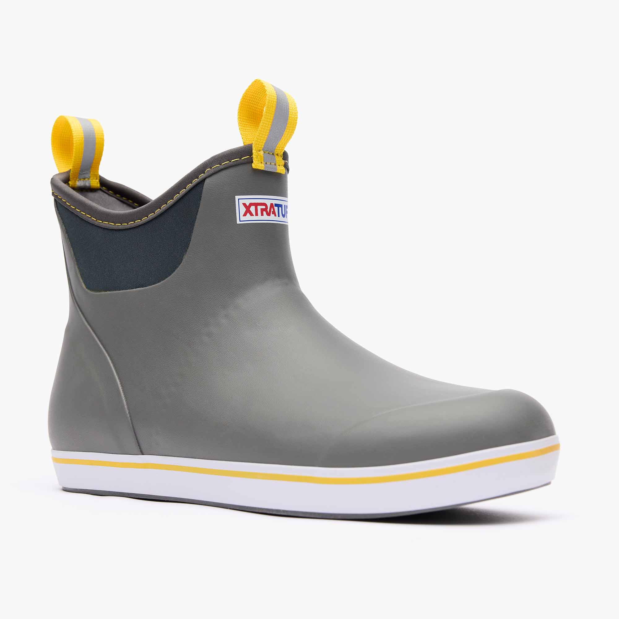 Grey Men's Ankle Deck Boot Main View.