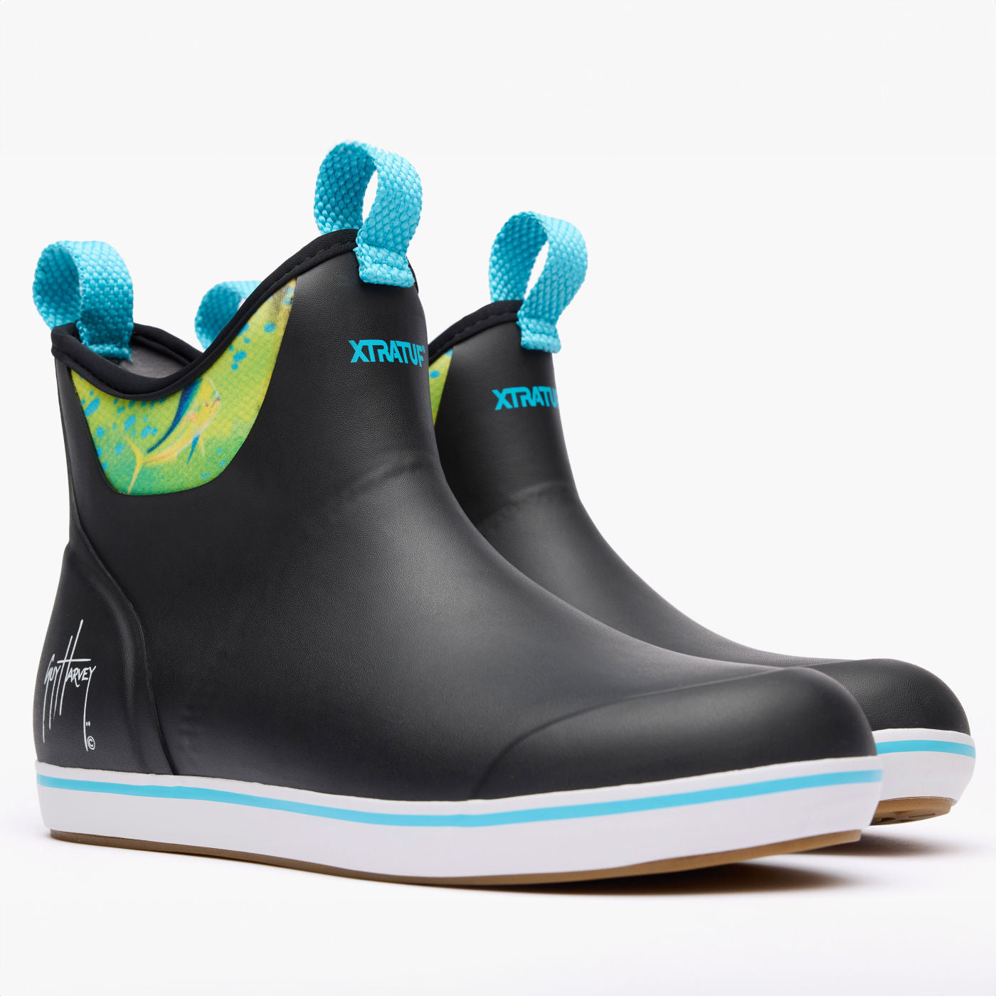 Black Mahi Men's Ankle Deck Boot Guy Harvey Alternate View.