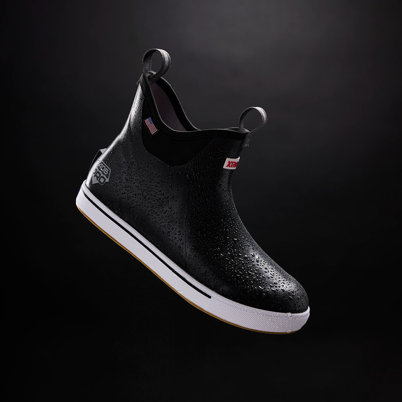 Black Men's Ankle Deck Boot Pro Main View.