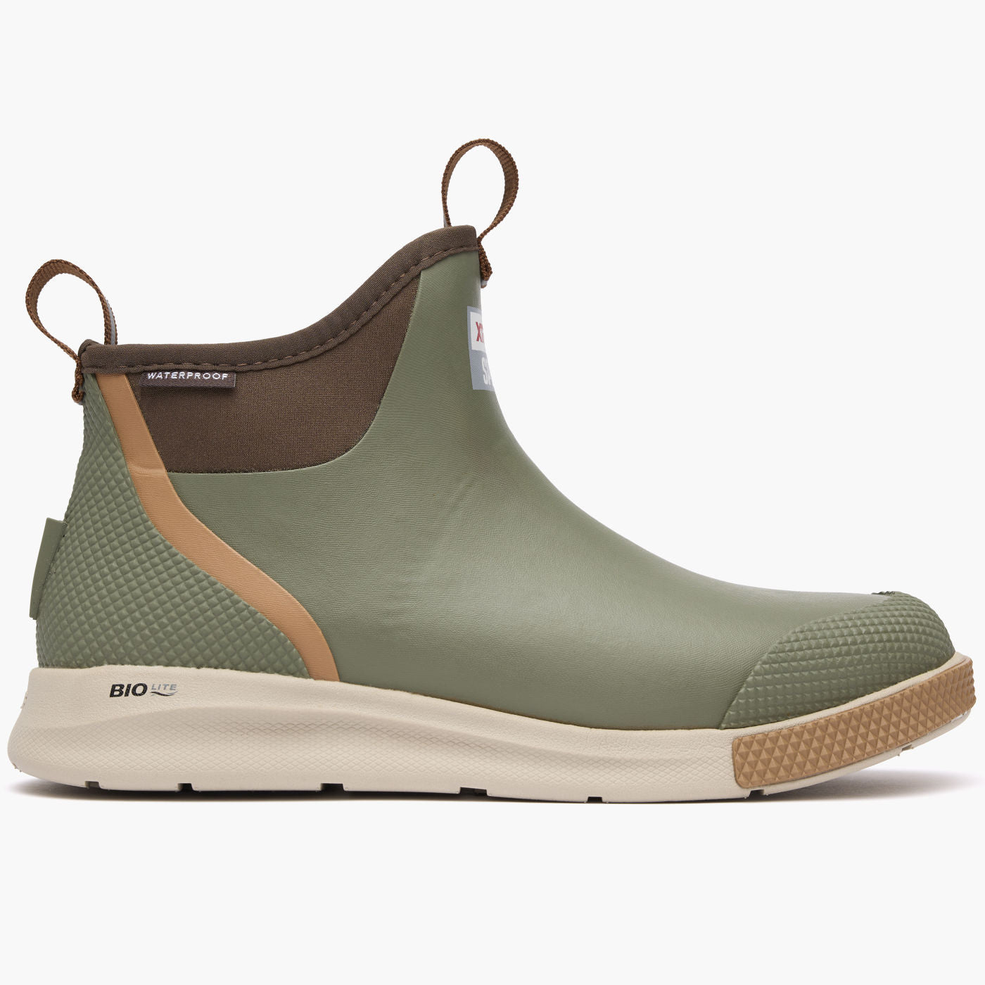 Olive Men's Ankle Deck Boot Sport Instep View.
