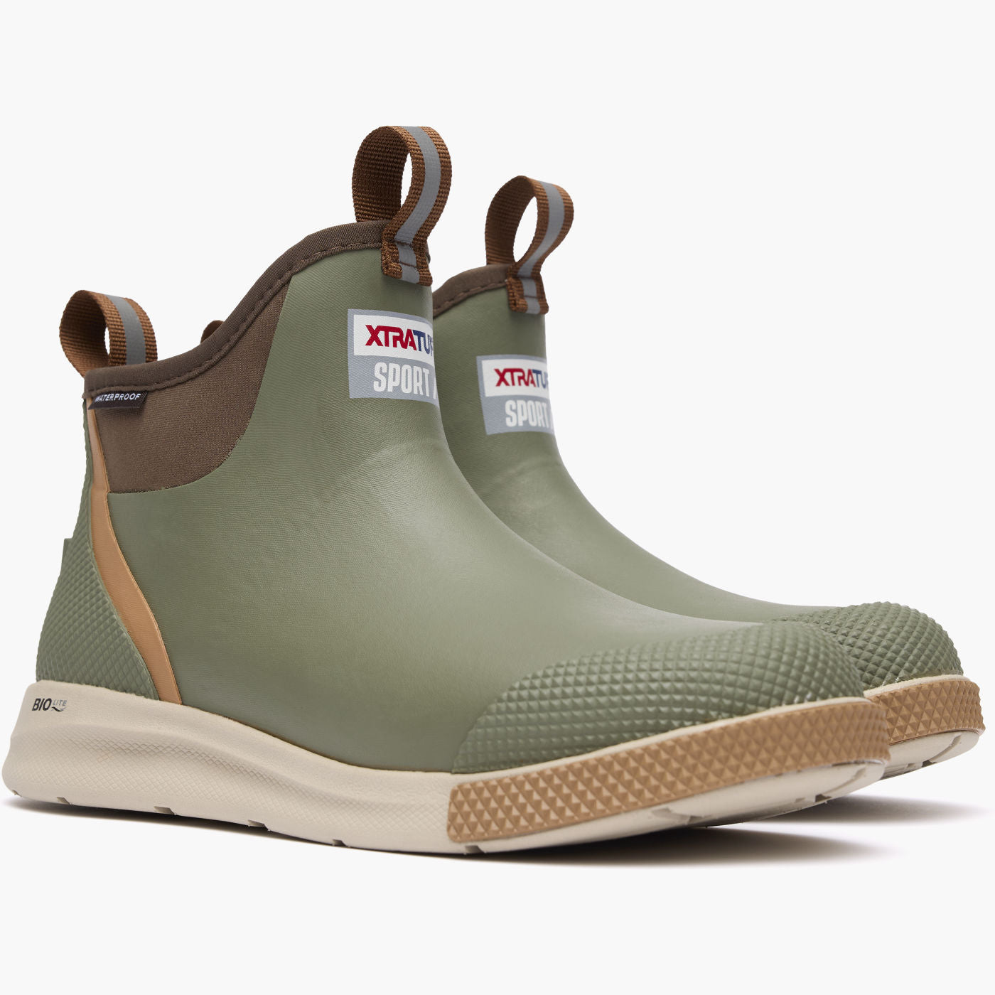 Olive Men's Ankle Deck Boot Sport Pair View.