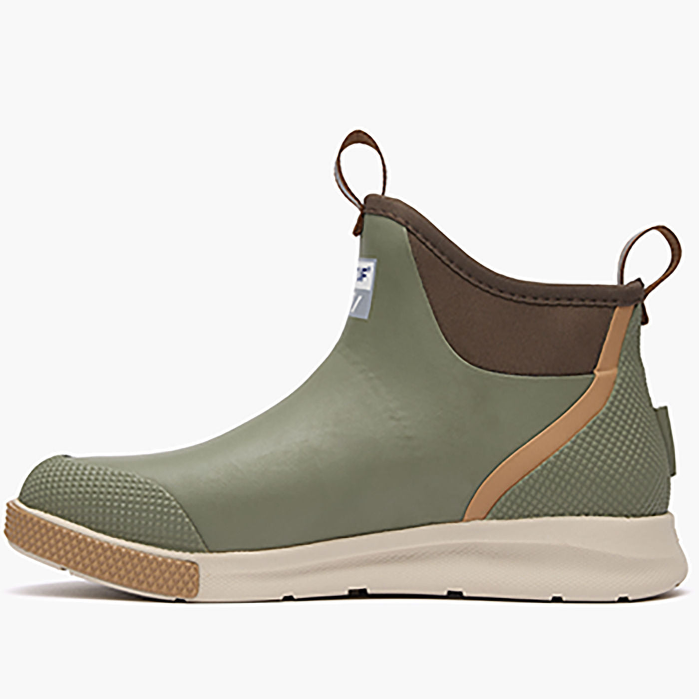 Olive Men's Ankle Deck Boot Sport Profile.