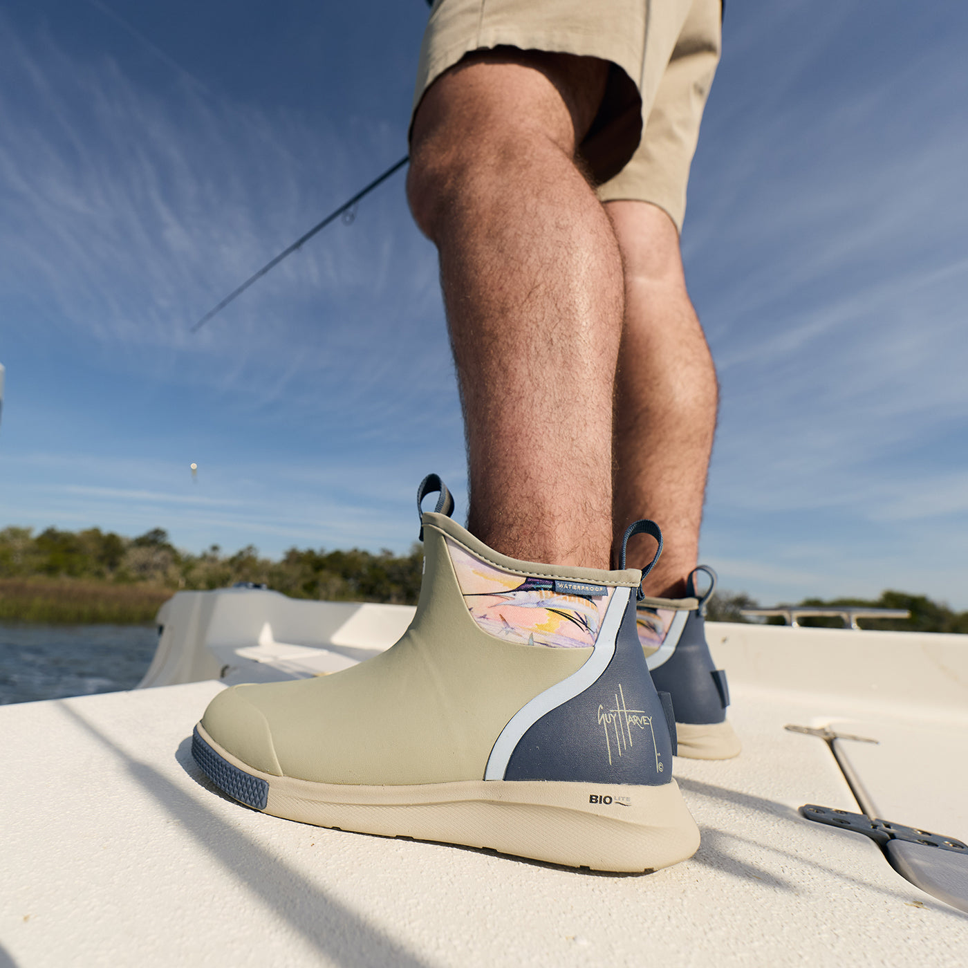 Stone / Sunset Sailfish Men's Ankle Deck Boot Sport Guy Harvey Alternate 2.