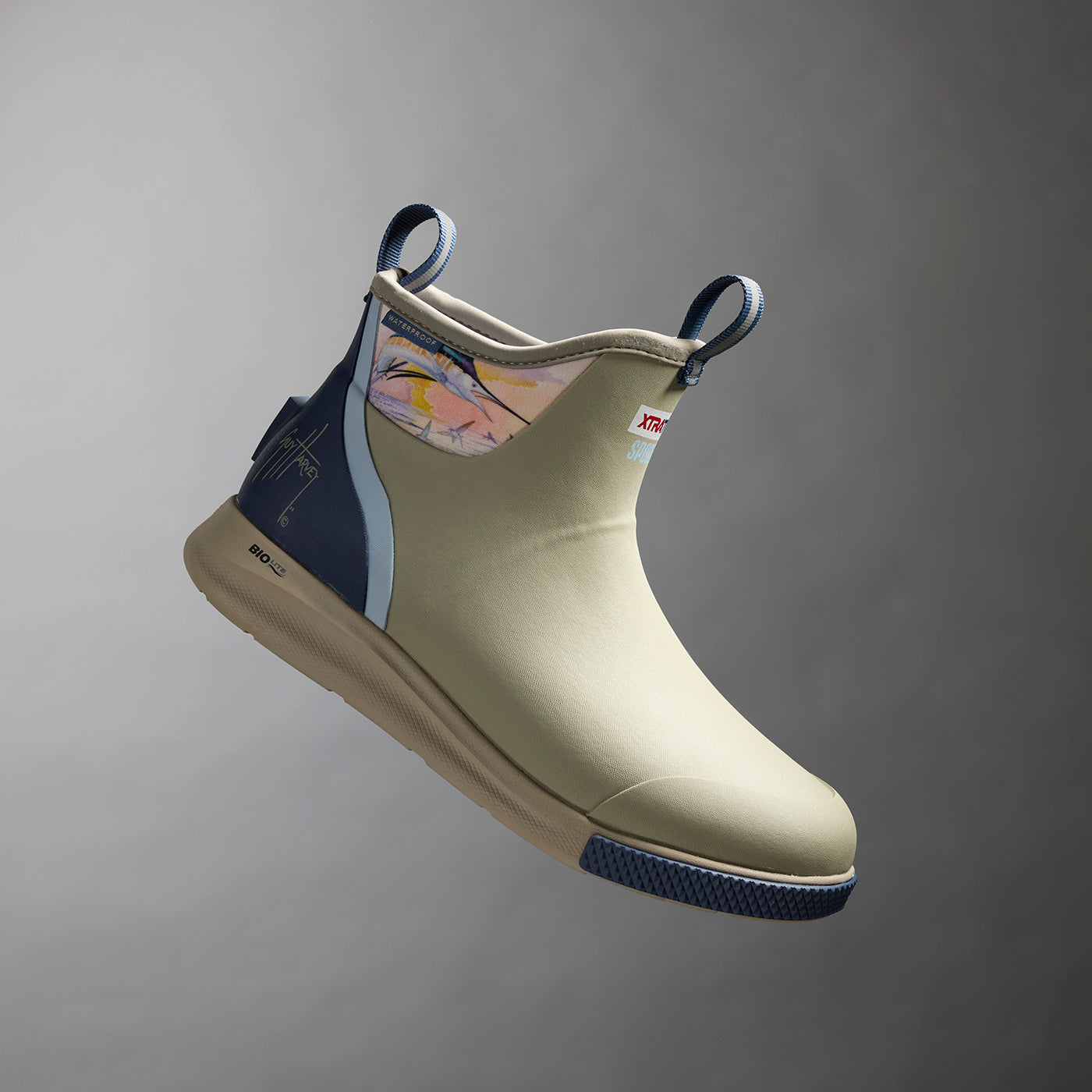 Stone / Sunset Sailfish Men's Ankle Deck Boot Sport Guy Harvey Main View.