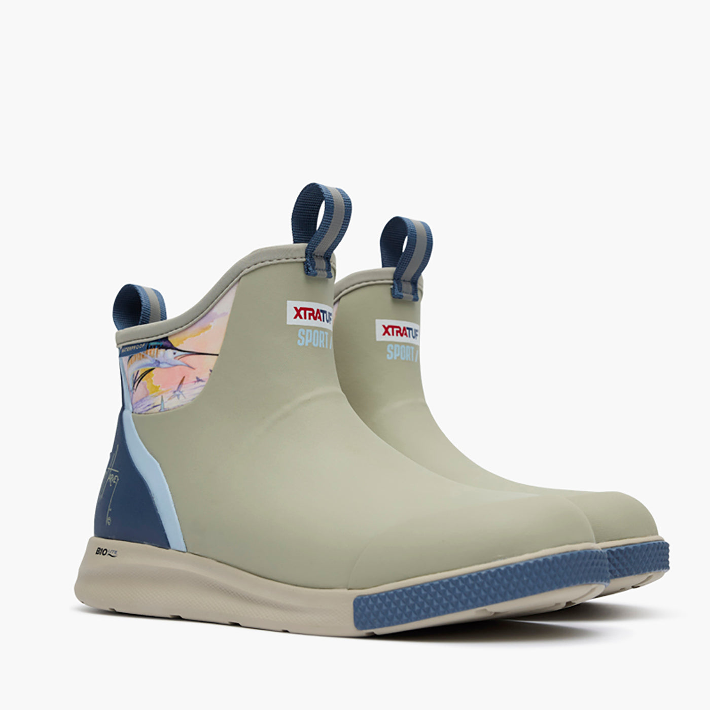Stone / Sunset Sailfish Men's Ankle Deck Boot Sport Guy Harvey Pair 2.
