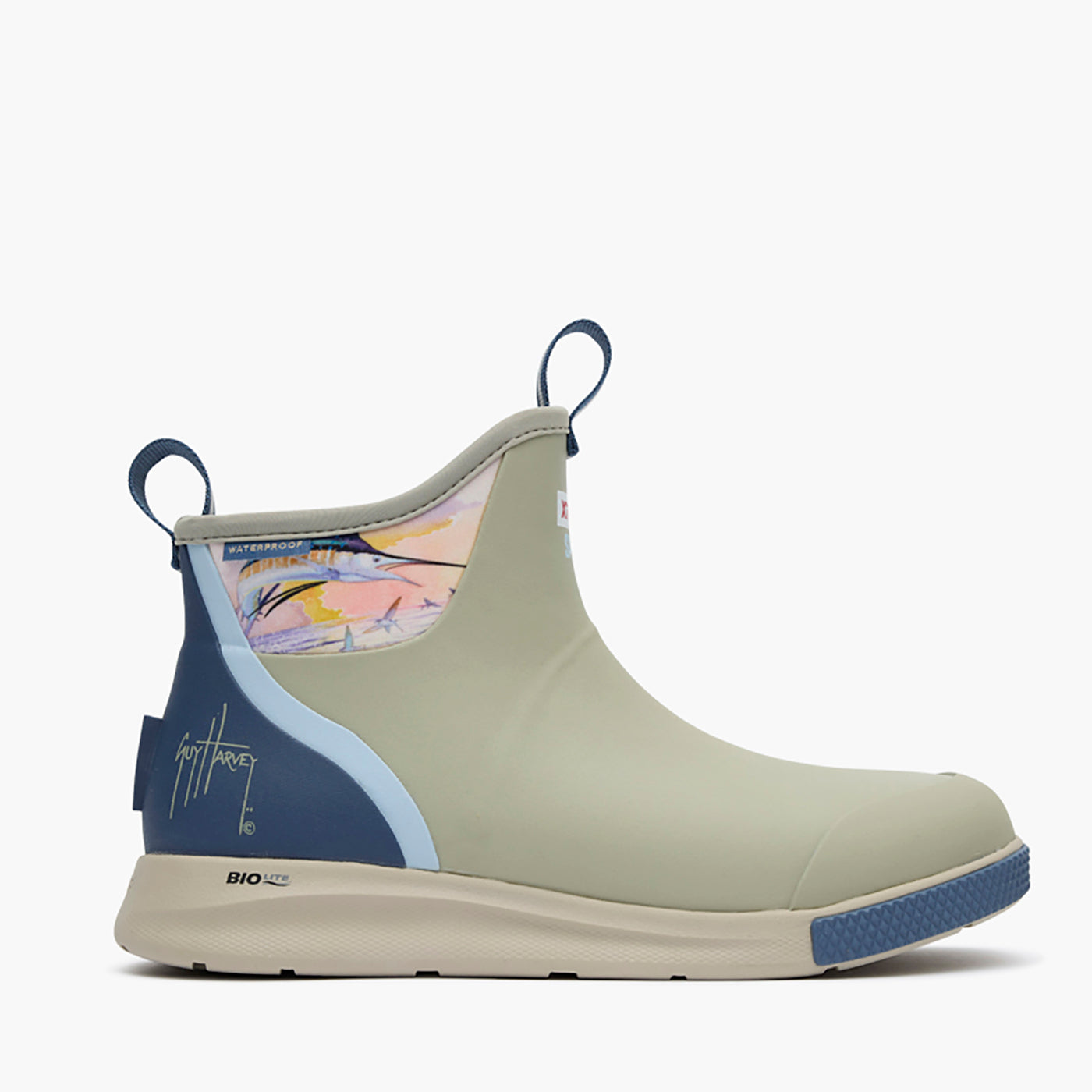 Stone / Sunset Sailfish Men's Ankle Deck Boot Sport Guy Harvey Profile.