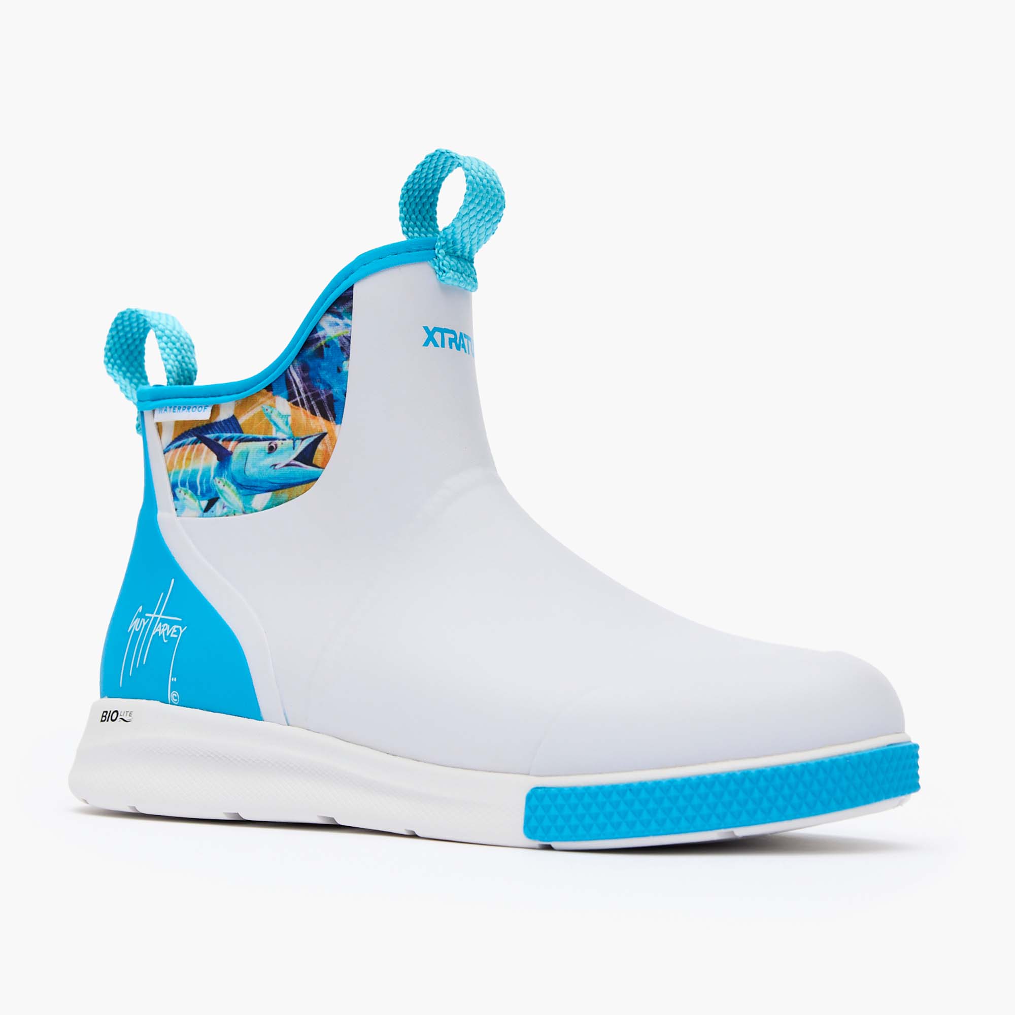 White Men's Ankle Deck Boot Sport Guy Harvey Main View.
