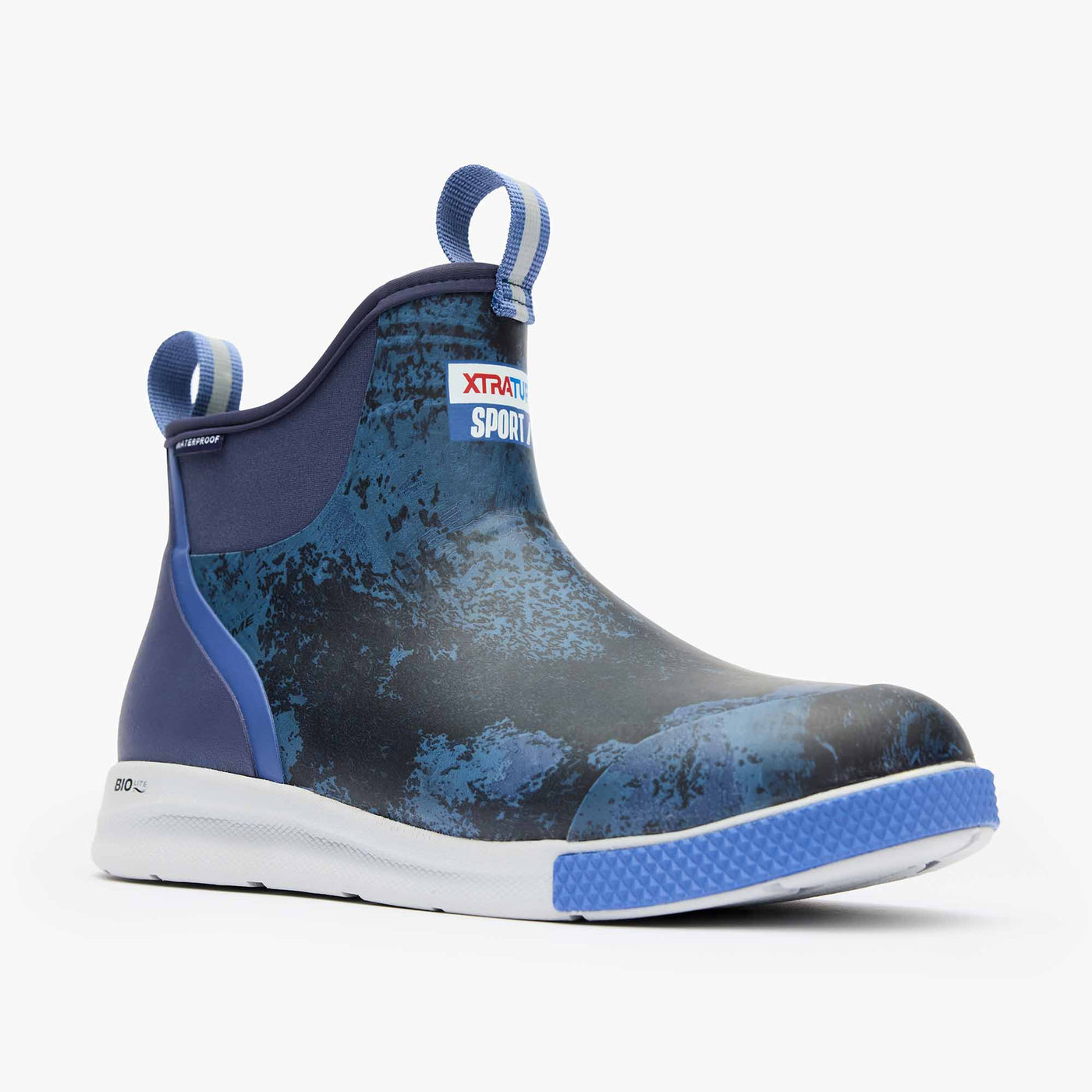 Blue Camo Men's Ankle Deck Boot Sport Main View.