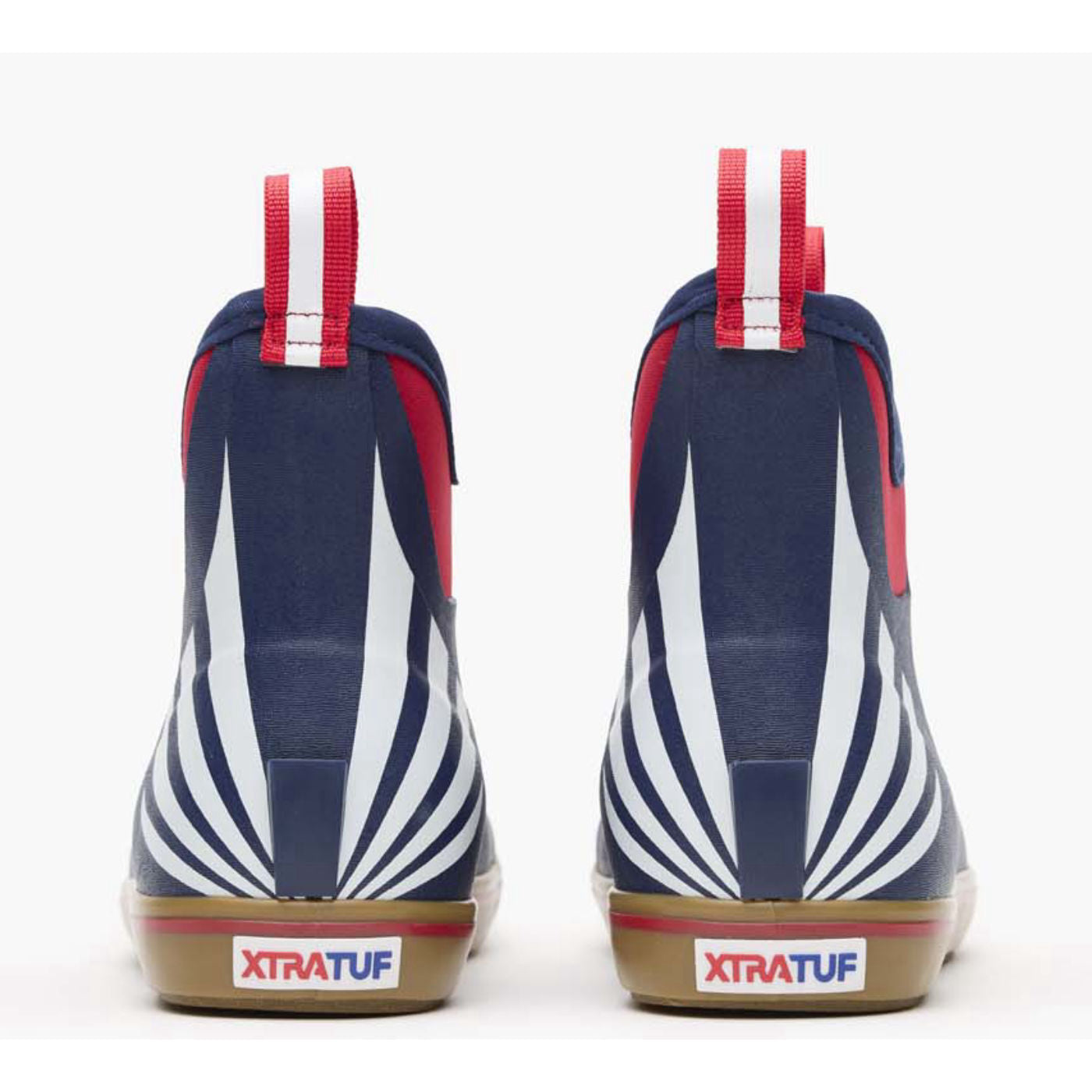 Red / White / Blue Men's Ankle Deck Boot USRowing Edition Back View.