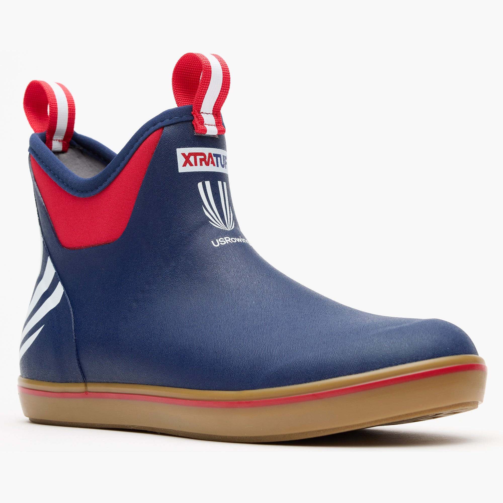 Red / White / Blue Men's Ankle Deck Boot USRowing Edition Main View.