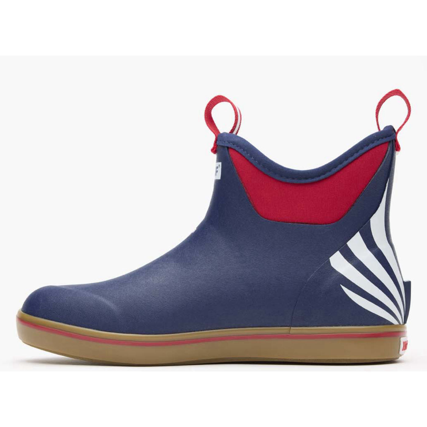 Red / White / Blue Men's Ankle Deck Boot USRowing Edition Profile.