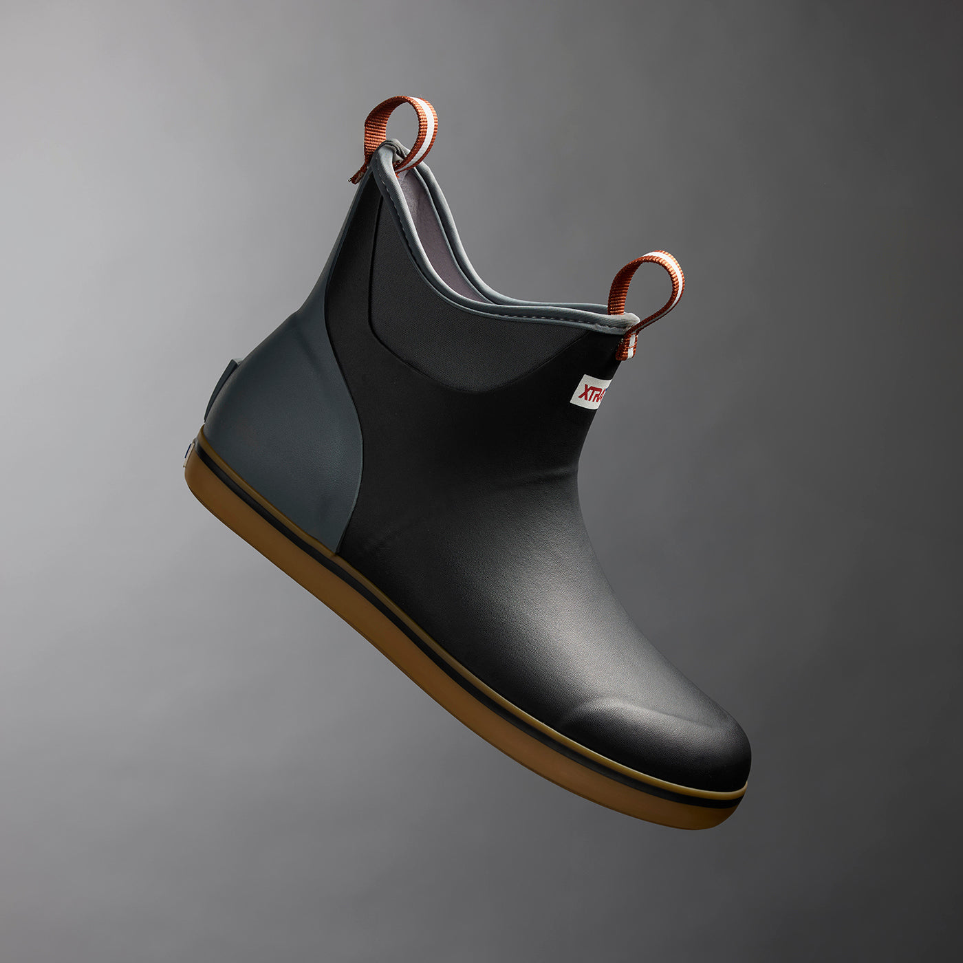 Black / Deep Storm Men's Ankle Deck Boot Main View.