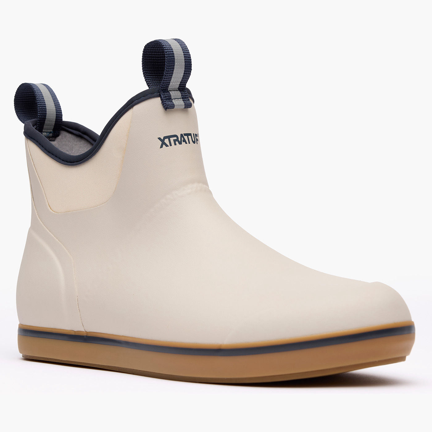 Ivory Navy Men's Ankle Deck Boot Main View.