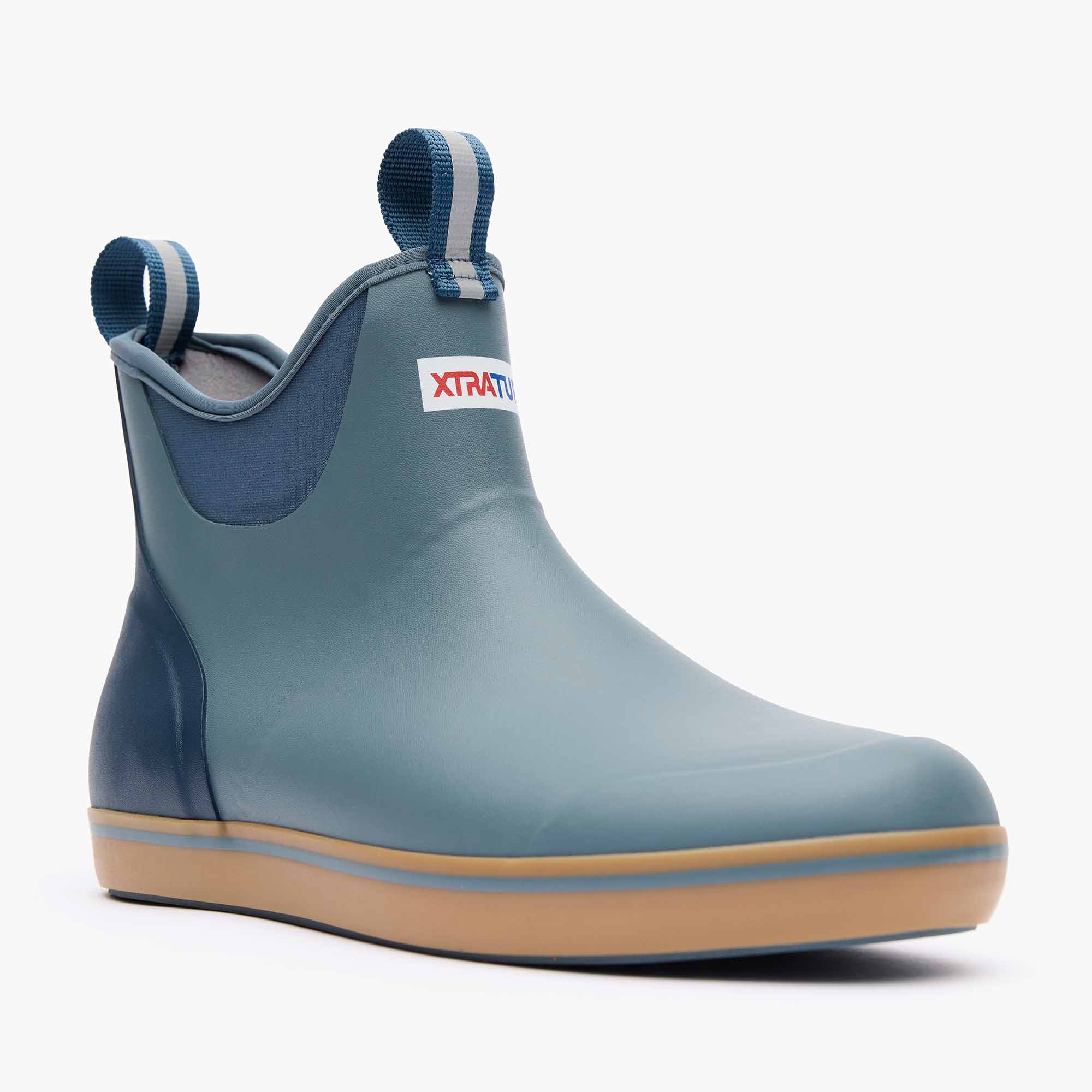 Stormy Blue Men's Ankle Deck Boot Main View.