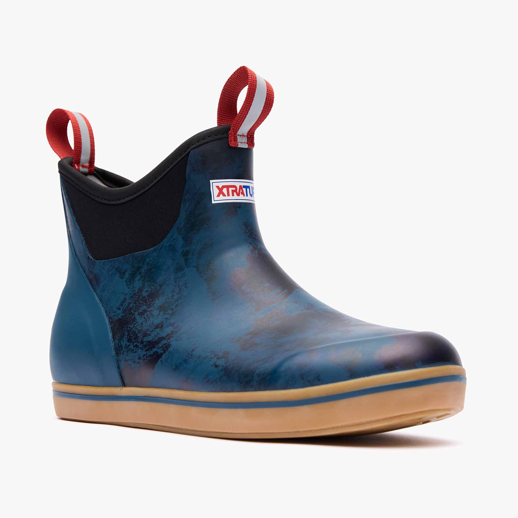 Navy Men's Ankle Deck Boot Main View.