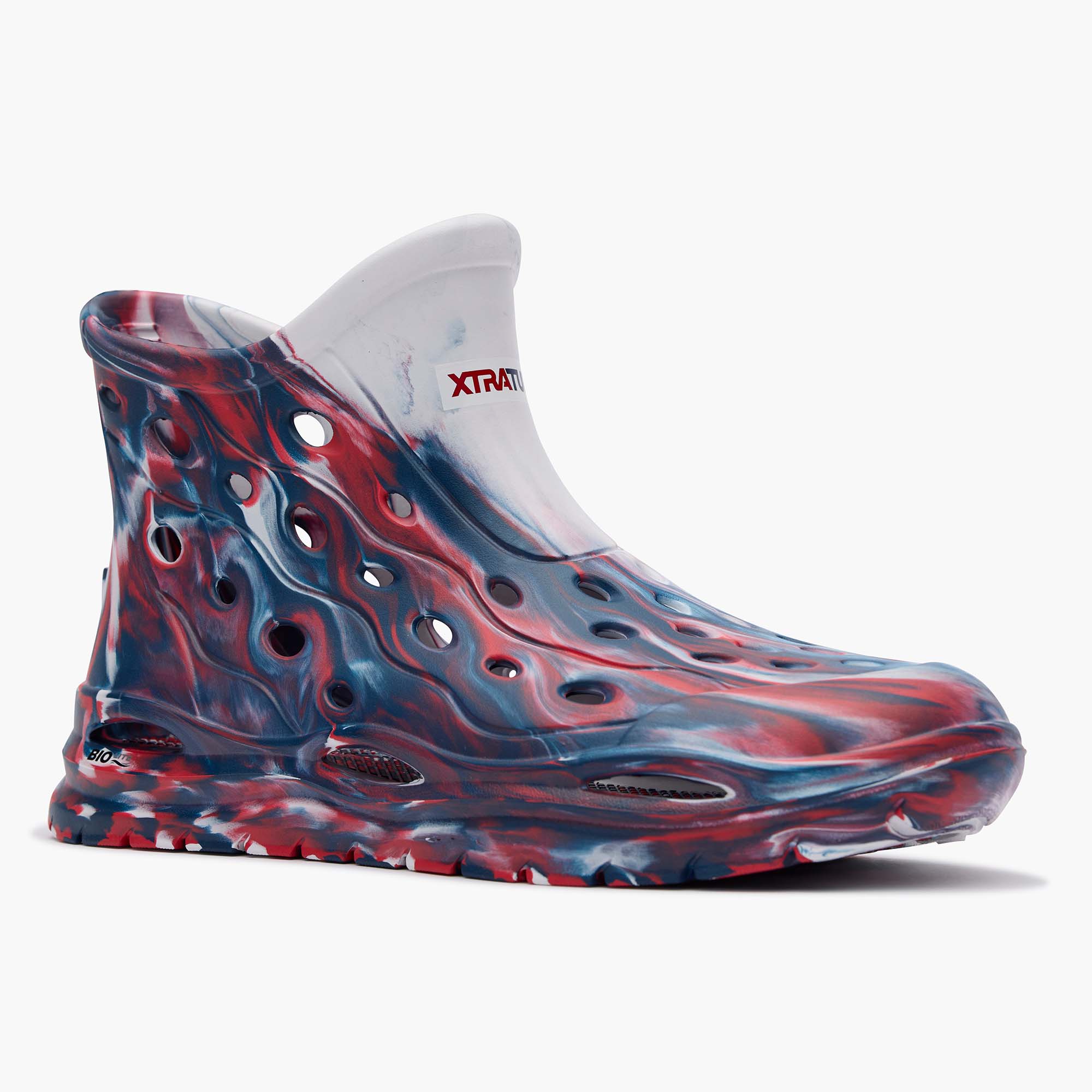 Red, White, And Blue Swirl Men's Hightide Main View.