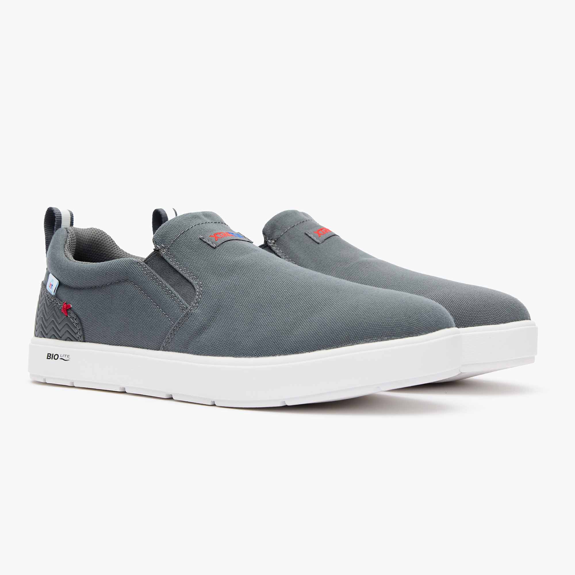 Grey Men's Sharkbyte 2.0 ECO Deck Shoe On-Foot View.
